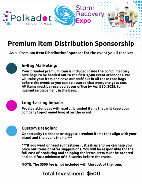 Premium Item Distribution Sponsorship