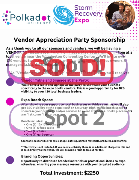Vendor Appreciation Party Sponsorship